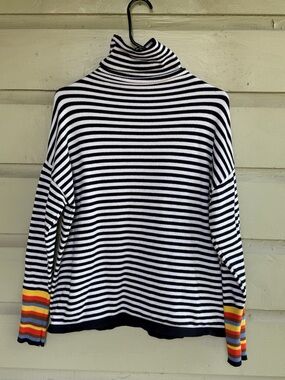 And The Why Striped Turtleneck Sweater – Rainbow Cuff Detail 🌈